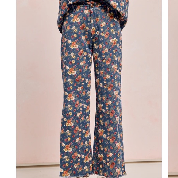 BiBi Sweaters - B6068–BIBI DENIM FLORAL MATCHING PANTS 🚨
